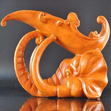 Imagem de Pkfinrd Ornamentos de resina simulação animal elefante uva vinho rack artesanato armário de vinho decoração casa criativa (cor: laranja)