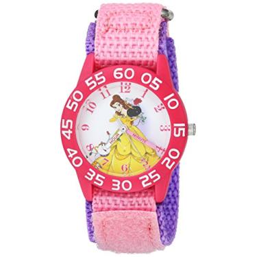 Imagem de DISNEY Relógio feminino Princesa Bela Analógico de Quartzo com Pulseira de Nylon, Rosa, 16 (Modelo: WDS000223)
