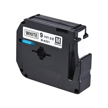 Imagem de Fita Adesiva,Fita de etiqueta preta em branco compatível com impressora de etiquetas Brother PT-65/PT-70/PT80 9mm * 8m