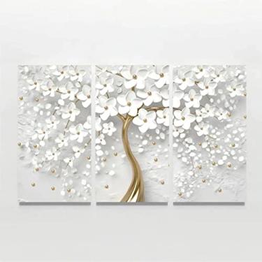 Imagem de Quadro Decorativo Para Sala Quarto Flores Cerejeiras 3 Telas