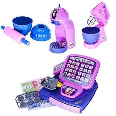 Imagem de Kit Cafeteria Expresso Cafeteira Bolo Brinquedo Forma 19pç