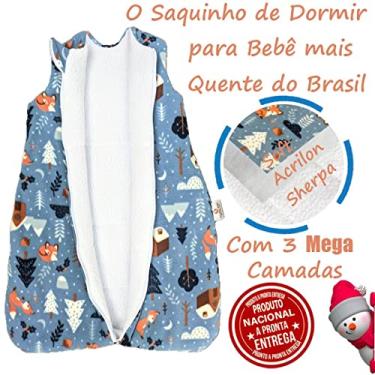 Imagem de saco de dormir bebê invernão m 3 a 6 meses oliver forro acrilon e sherpa