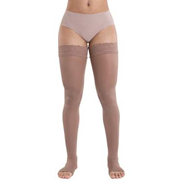 Imagem de Meia 7/8 Média Compressão com Silicone sem Ponteira, Mel, Grande, Kendall, G