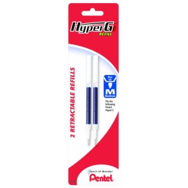 Imagem de Pentel Refil de tinta para caneta de gel HyperG, linha de 0,7 mm, permanente, tinta azul, pacote com 2 (KLR7BP2C)