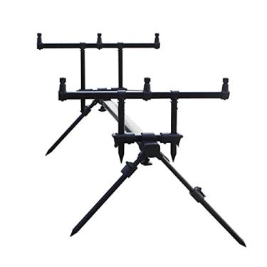 Imagem de Barraca de pesca Conjunto de suportes de bordas de liga de liga de alumínio multifuncional de três cabeças Suporte para vara de pescar