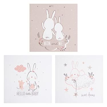 Imagem de Cottontail Cloud Pacote com 3 Arte de parede em tela por Sammy & Lou, Blush