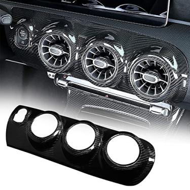 Imagem de FINMOKAL Fibra De Carbono Real Adequada Para Benz A Classe W177 19-21 Tampa De Acabamento Da Saída De Ar Central Preto, Fibra De Carbono