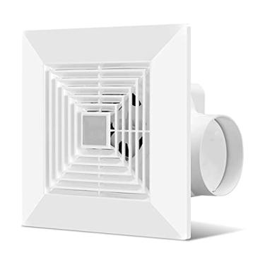 Imagem de Fã exausto Ventilador de ventilação do banheiro Fan de escabramento do teto de 10 polegadas, ventilador poderoso com válvula de cheque e painel de grade, 4 0w, 118cfm. Ventiladores de ventilação