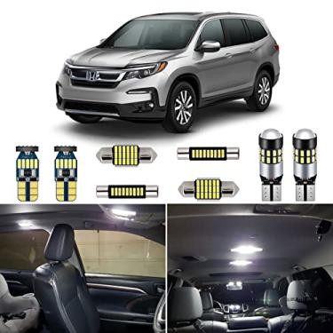 Imagem de AUTOGINE Kit de luzes interiores de LED brancas para Honda Pilot 2016 2017 2018 2019 2020 super brilhante 6000K pacote de lâmpada LED interior + ferramenta de instalação