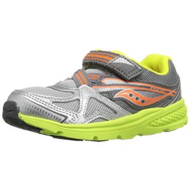 Imagem de Saucony Tênis para meninos Baby Ride (bebê/criança pequena), Cinza/laranja/citron, 4 Wide Toddler