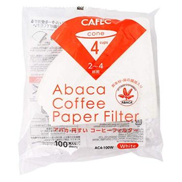 Imagem de CAFEC Pacote com 100 cápsulas em formato de cone, 2 a 4 xícaras de papel Abaca, filtro de café virgem, polpa para gotejadorCAFEC