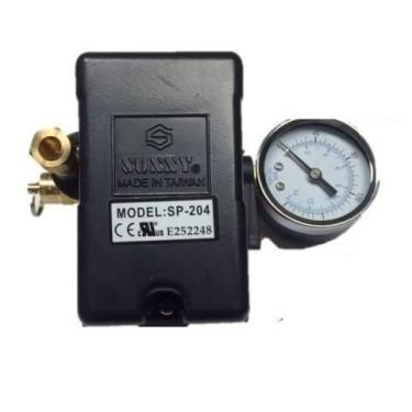 Imagem de Interruptor de Pressão Sunny 25 AMP 4 Portas 145-175 PSI com Montagem Lateral 0-200 PSI e Válvula de Desencaixe 200 PSI