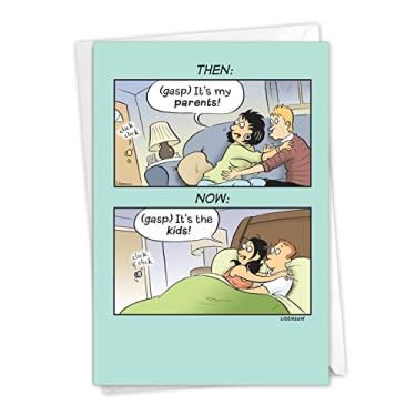 Imagem de NobleWorks Then and Now - Cartão comemorativo de aniversário com envelope (12 x 17 cm) - C2448ANG