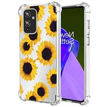 Imagem de Zoeirc Capa para OnePlus 9 5G, capa transparente Oneplus 9 5G para meninas mulheres, capa protetora transparente à prova de choque TPU macio para OnePlus 9 5G (girassol)