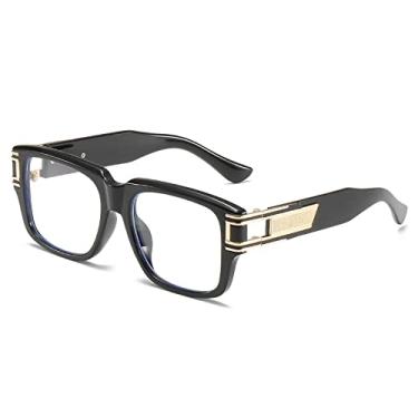 Imagem de Óculos de sol quadrados retrô masculinos de luxo superdimensionados femininos óculos de sol moda óculos de sol de condução de carro uv400 óculos, preto c8 transparente, tamanho único