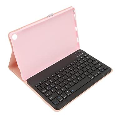 Imagem de Teclado sem fio Bluetooth, teclado portátil ultrafino alargado com capa de couro à prova d'água, para smartphones, tablets, laptops, computador de mesa(Rosa)