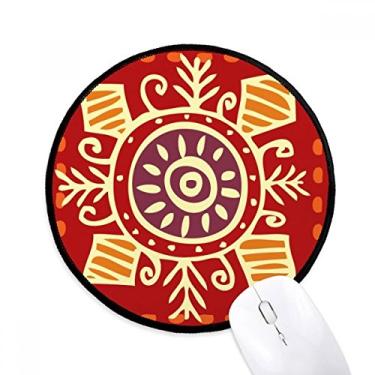 Imagem de DIYthinker Totems do México Olhos Vermelhos Civilização Antiga Mouse Pad Desktop Escritório Tapete Redondo para Computador