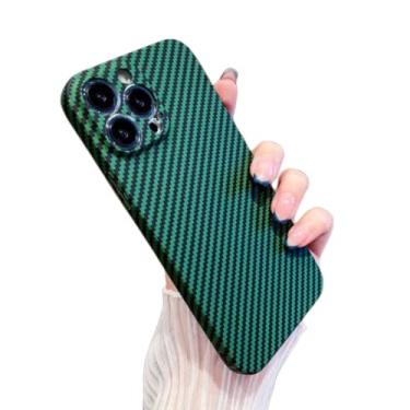 Imagem de Capa para iPhone 14 Pro Max listrada sólida capa de telefone fina fibra de carbono padrão bloco de cores iPhone 14 12 11 13 Pro Max XS XR capa protetora (verde, iPhone 12 Pro)