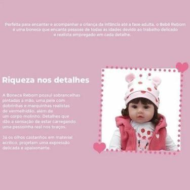 Imagem de Bebê Reborn Helena Boneca Realista Pode Dar Banho 48cm Girafinha Anjos