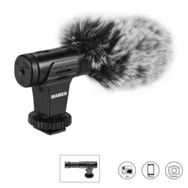 Imagem de Microfone Shotgun Estéreo Mamen MIC-07 Pro Super Cardióide para Câmeras e SmartPhones