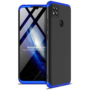 Imagem de Capa Capinha Anti Impacto 360 Para Xiaomi Redmi 9C com Tela de 6.53" Polegadas Case Acr�lica Fosca Acabamento Slim Macio - Danet (Preto com Azul)
