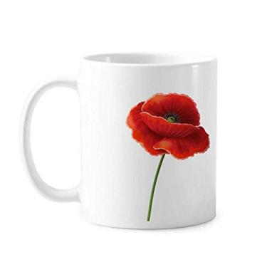 Imagem de Caneca de milho de cerâmica com pintura de flor vermelha Simplicity Copo de porcelana de café