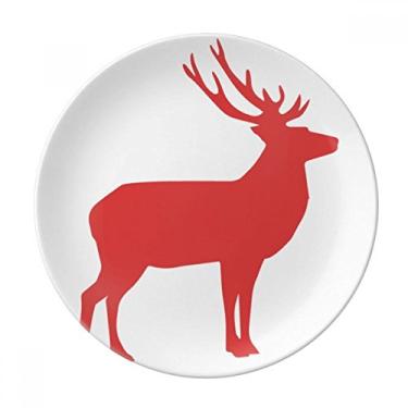 Imagem de Placa de grão de madeira vermelha decorativa de porcelana Salver talheres de jantar