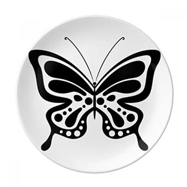 Imagem de Prato de borboleta preto simples de desenho animado decorativo de porcelana Salver louças de jantar