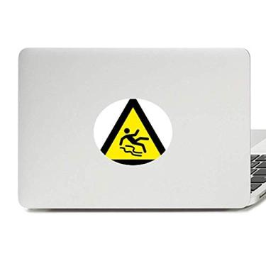 Imagem de Símbolo de aviso amarelo preto escorregadio piso de vinil emblema gráfico laptop adesivo adesivo caderno decalque