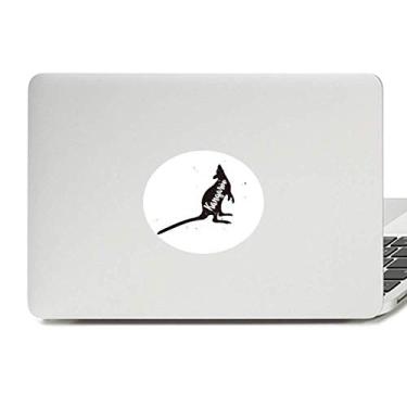 Imagem de Adesivo de notebook com emblema de vinil de animal preto e branco canguru