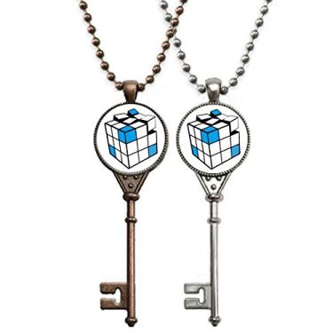 Imagem de OFFbb-USA Magic Cube Color Toy Art Deco Presente Fashion Chaveiro Colar Pingente Joias Decoração Casal
