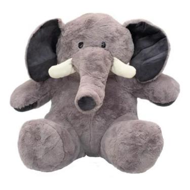 Imagem de Elefante Cinza Sentado 46.5cm - Pelúcia - Fofy Toys