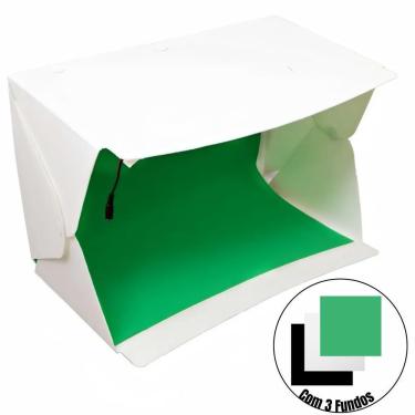 Imagem de Mini Estúdio Fotográfico Para Produtos Médios Evobox Plus Largo Caixa Dobrável Com Led Daylight 6000K , Fonte De Alimentação e Alça