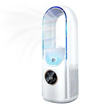 Imagem de CIADAZ Ventilador de ar condicionado portátil sem lâmina plug-in USB com ajuste de 6 velocidades, ventiladores de resfriamento de spray de temporização para casa