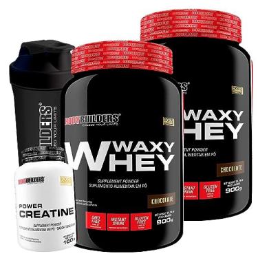 Imagem de Kit 2x Waxy Whey Protein 900g + 2x Power Creatina 100g + BCAA 4,5 100g + Coqueteleira - Bodybuilders (Chocolate)
