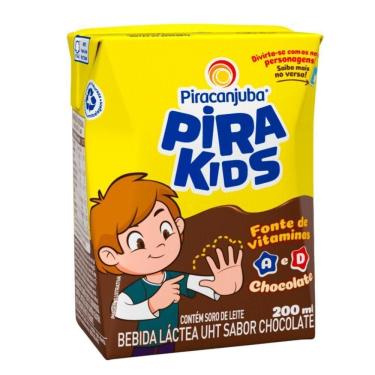 Imagem de Caixa Com 27 Bebida Láctea Uht Chocolate Pirakids De 200ml