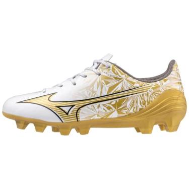Imagem de Mizuno Tênis de futebol infantil Alpha Select Junior, Ouro branco, 18