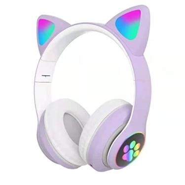 Imagem de Huicai Fone de Ouvido Orelha de Gato com Iluminação LED, Headset Bluetooth Montado Na Cabeça para Jogos/Músicas Estéreo