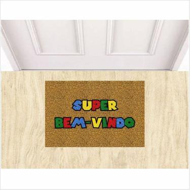 Imagem de Capacho Personalizado Super Bem Vindo Antiderrapante Portas