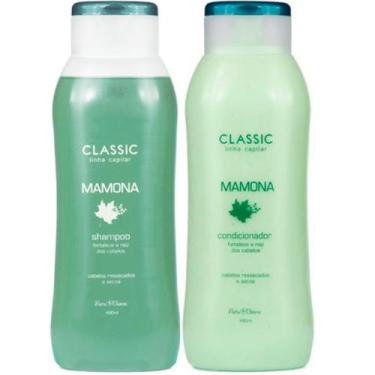 Imagem de Kit 1 Shampoo Classic  Mamona Sem Sal  Natu Charm + 1 Condicionador Cl