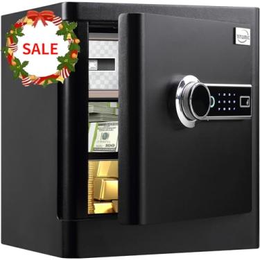 Imagem de Tenamic Cofre de impressão digital biométrica de luxo com tela sensível ao toque inteligente à prova de fogo, seguro para escritório em casa, hotel, 6 metros cúbicos