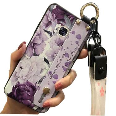 Imagem de Capa de telefone traseira de silicone em gel TPU com estampa de flor roxa para Samsung Galaxy All Series (Galaxy A5 2017)