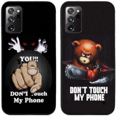 Imagem de 2 peças Bear You Don't Touch My Phone impresso TPU gel silicone capa de telefone traseira para Samsung Galaxy All Series (Galaxy Note 20 Ultra)