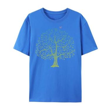 Imagem de BAFlo Camiseta masculina ou feminina com estampa de árvore da vida, Azul, XXG