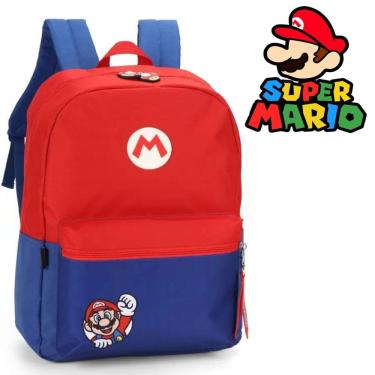 Imagem de Mochila de Costas Escolar Menino Super Mário Bros E Luigi