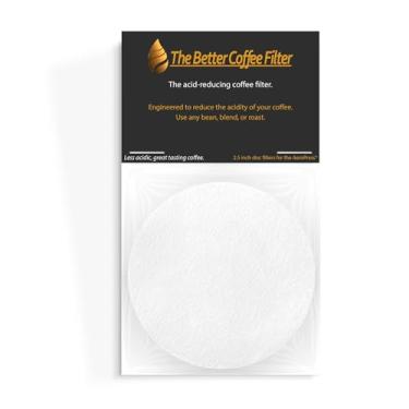 Imagem de Low Acid Replacement Paper Coffee Filter for the AeroPress Coffee and Espresso Maker, The Better Coffee Filter (100)