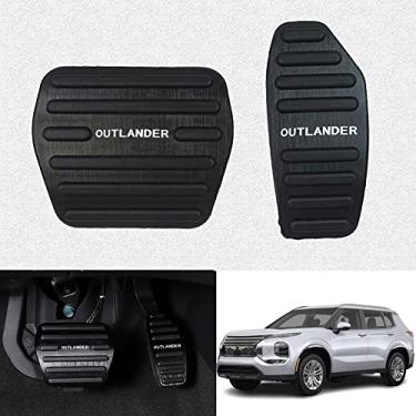 Imagem de Kakash Acessórios interiores personalizados para Mitsubishi Outlander 2022 2023 PHEV 2023 2024 liga de alumínio capas de pedal de acelerador a gás, antiderrapante sem perfuração pastilhas de pedal de