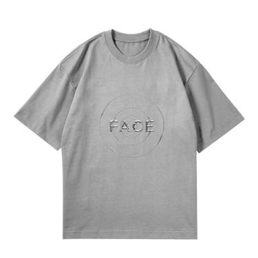 Imagem de Camiseta Jimin Solo Face, camisetas soltas k-pop unissex com suporte de mercadoria estampadas camisetas de algodão, Cinza, XG