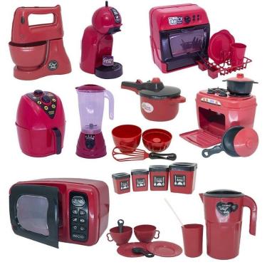 Imagem de Kit chefe cozinha louça air fryer brinquedo xícara 32pç