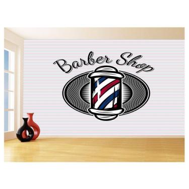 Imagem de Papel De Parede 3D Barbearia Barber Shop Logo 3,5M Brb17